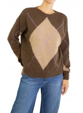 Maglione con rombi bicolore
